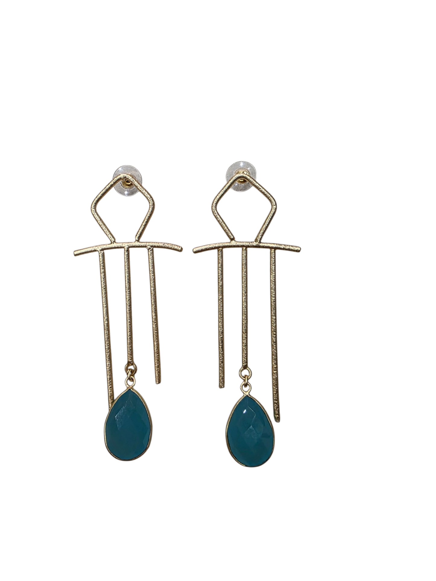 Pendientes Ankh Ágata Teal