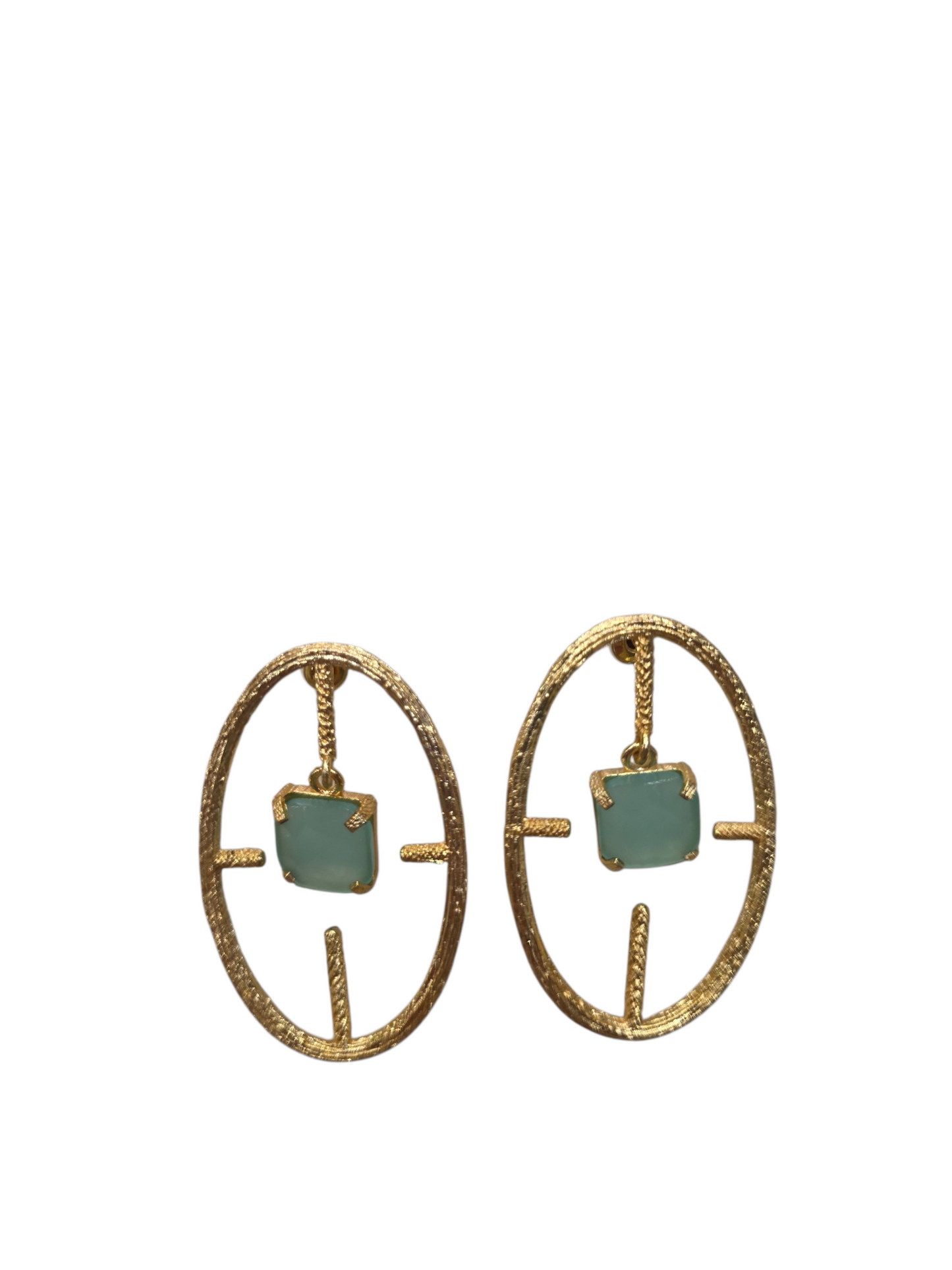 Pendientes Óvalo Amazonita