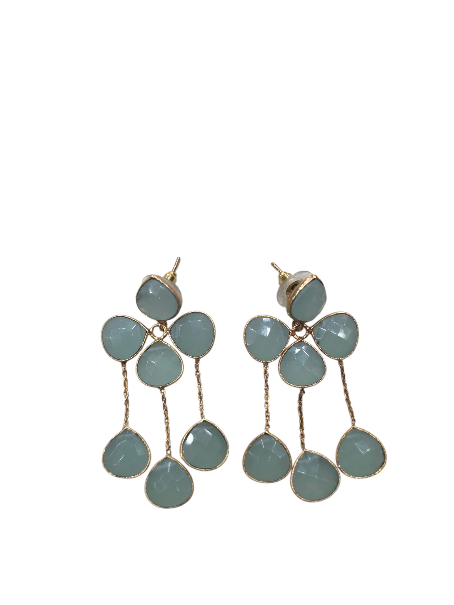 Pendientes Chandelier Aguamarina