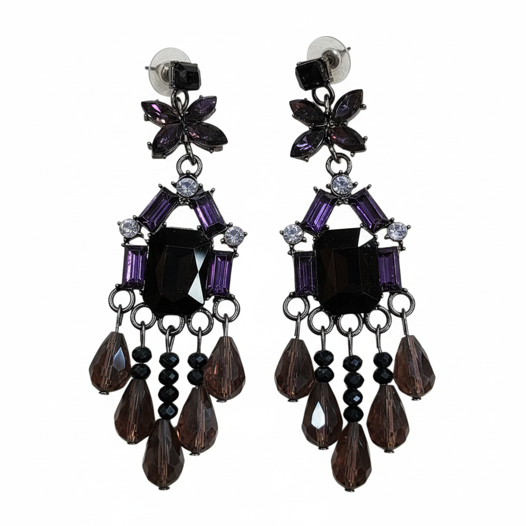 Pendientes Notte Stellata con cristales - Detalle