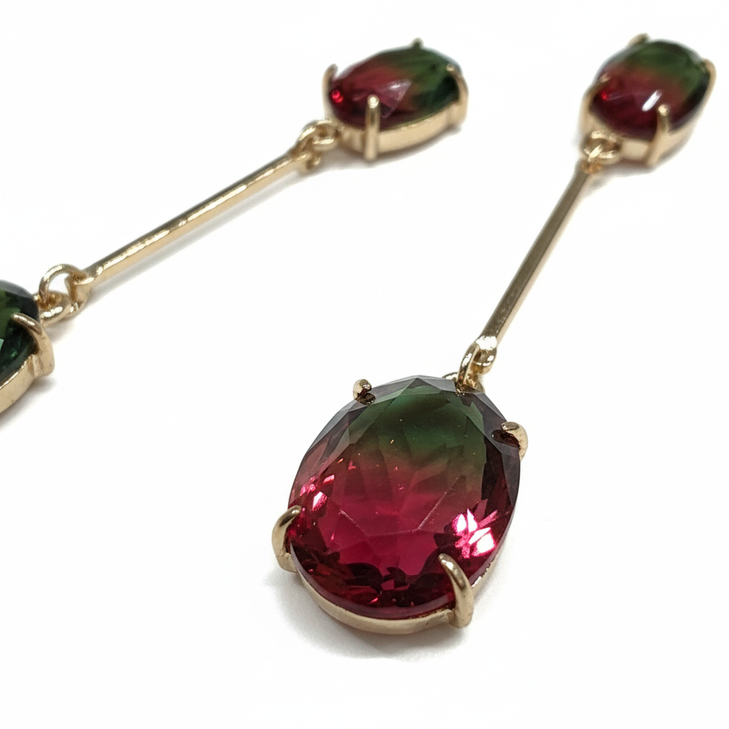 Pendientes Aurora con cristal efecto aguas - Detalle