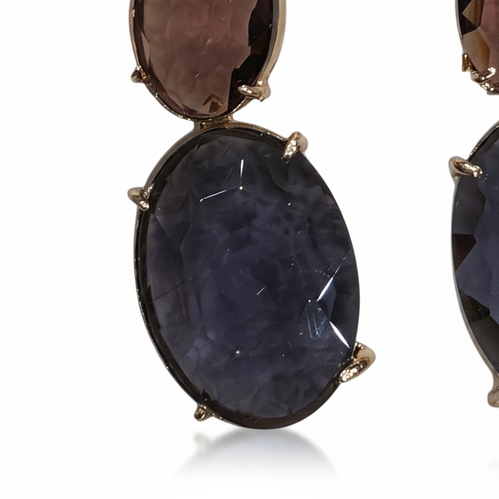 Pendientes Cielo con cristales facetados - Detalle