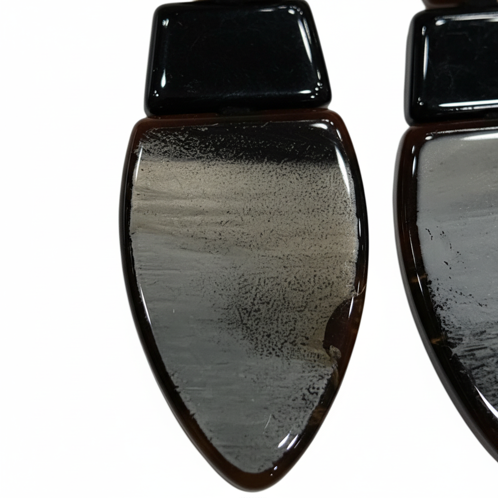 Pendientes Notte con acrílico esmaltado - Detalle