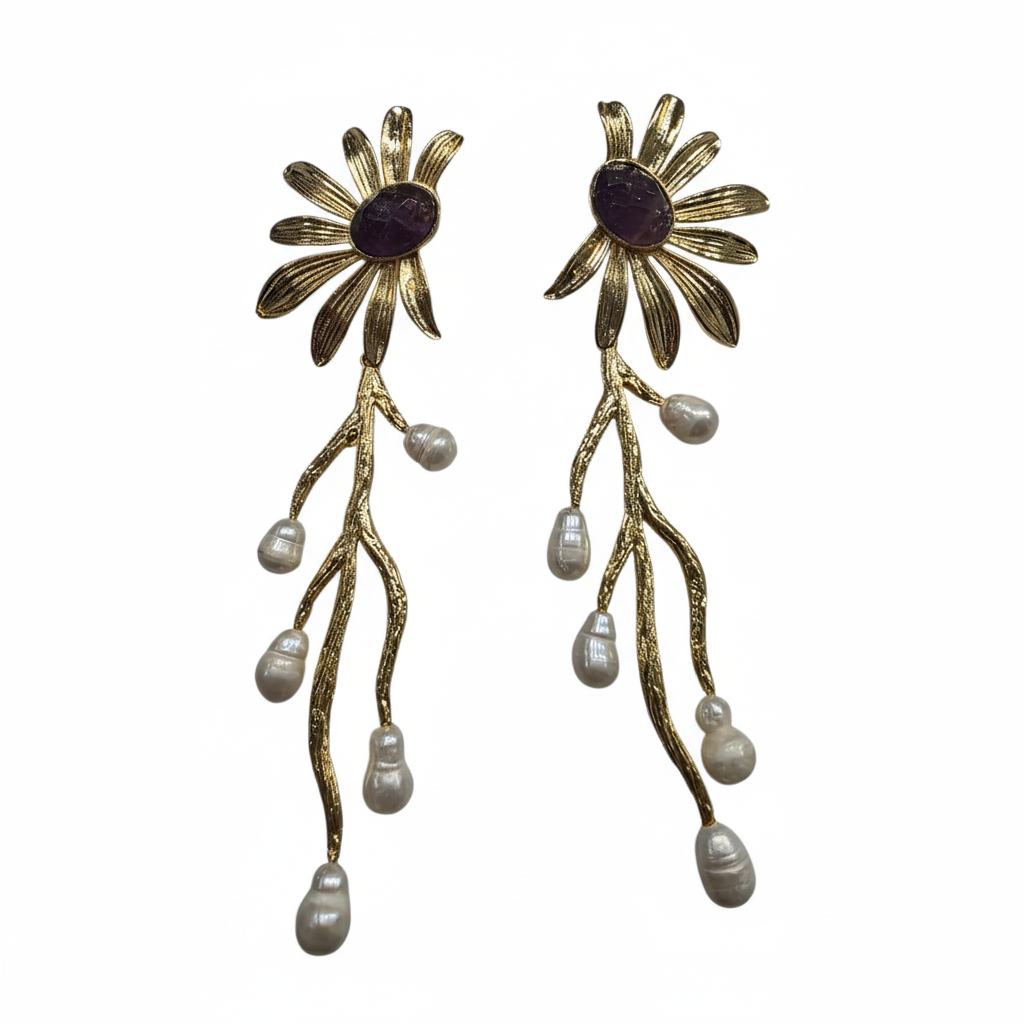 Pendientes Margarita morados
