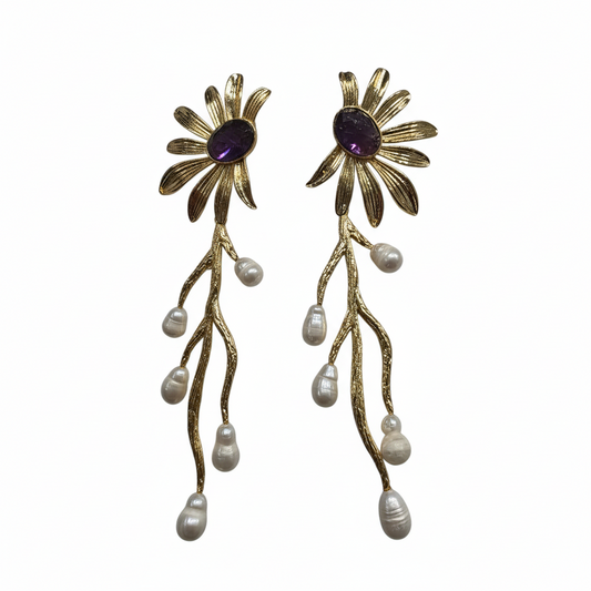 Pendientes Margarita morados