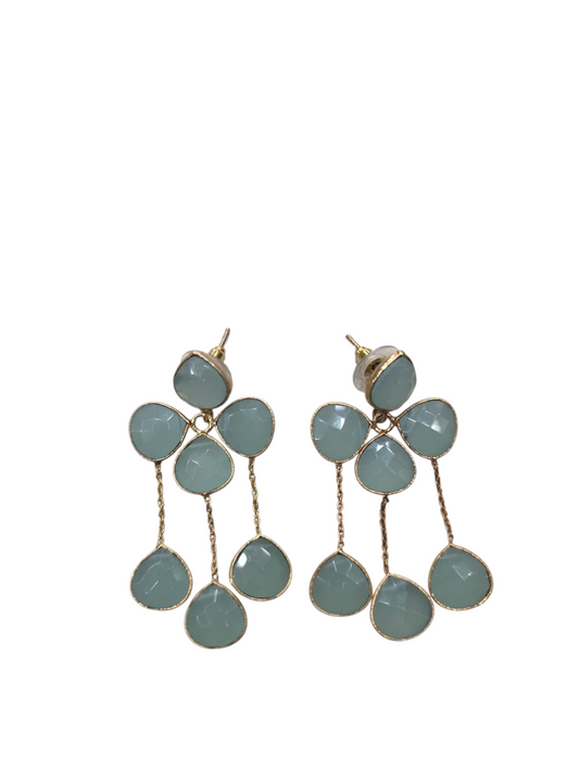 Pendientes Chandelier Aguamarina