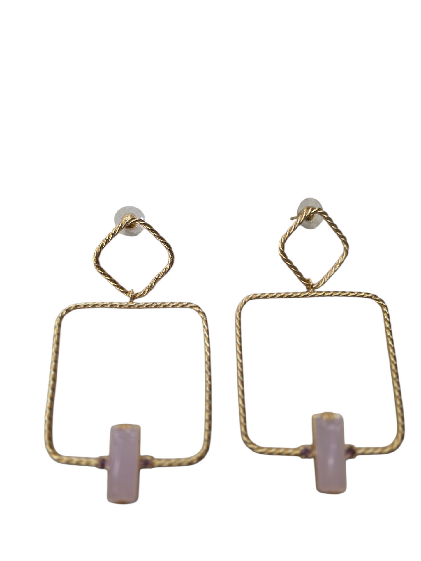 Pendientes Marco Cuarzo Rosa