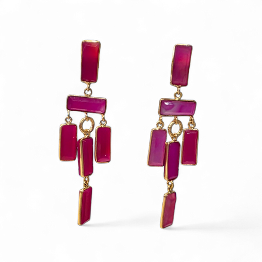 Pendientes Chandelier Fucsia