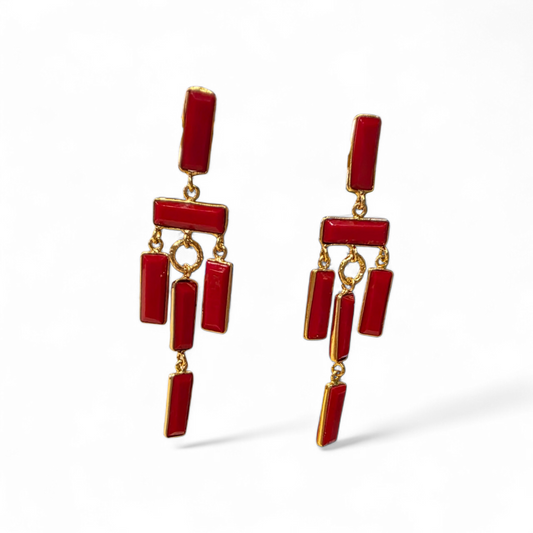Pendientes Chandelier Coral