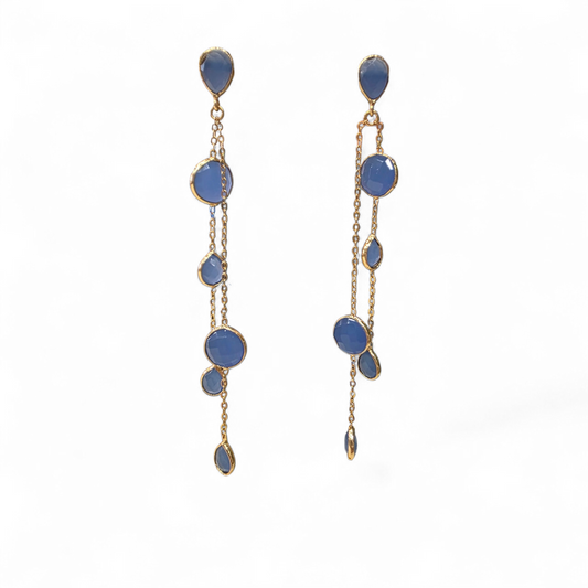 Pendientes Lluvia Calcedonia
