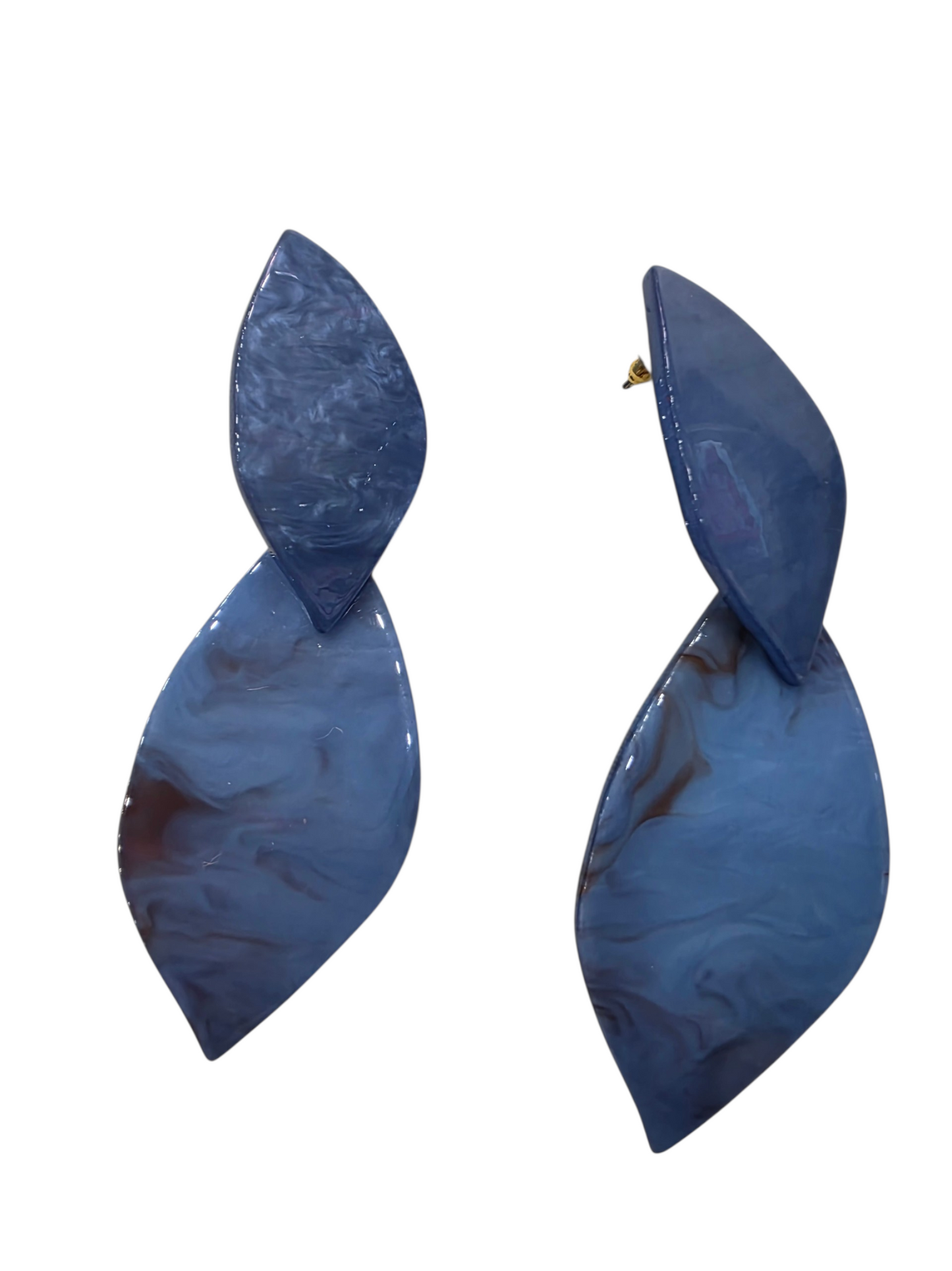 Pendientes Doble Hoja Acrílico Azul