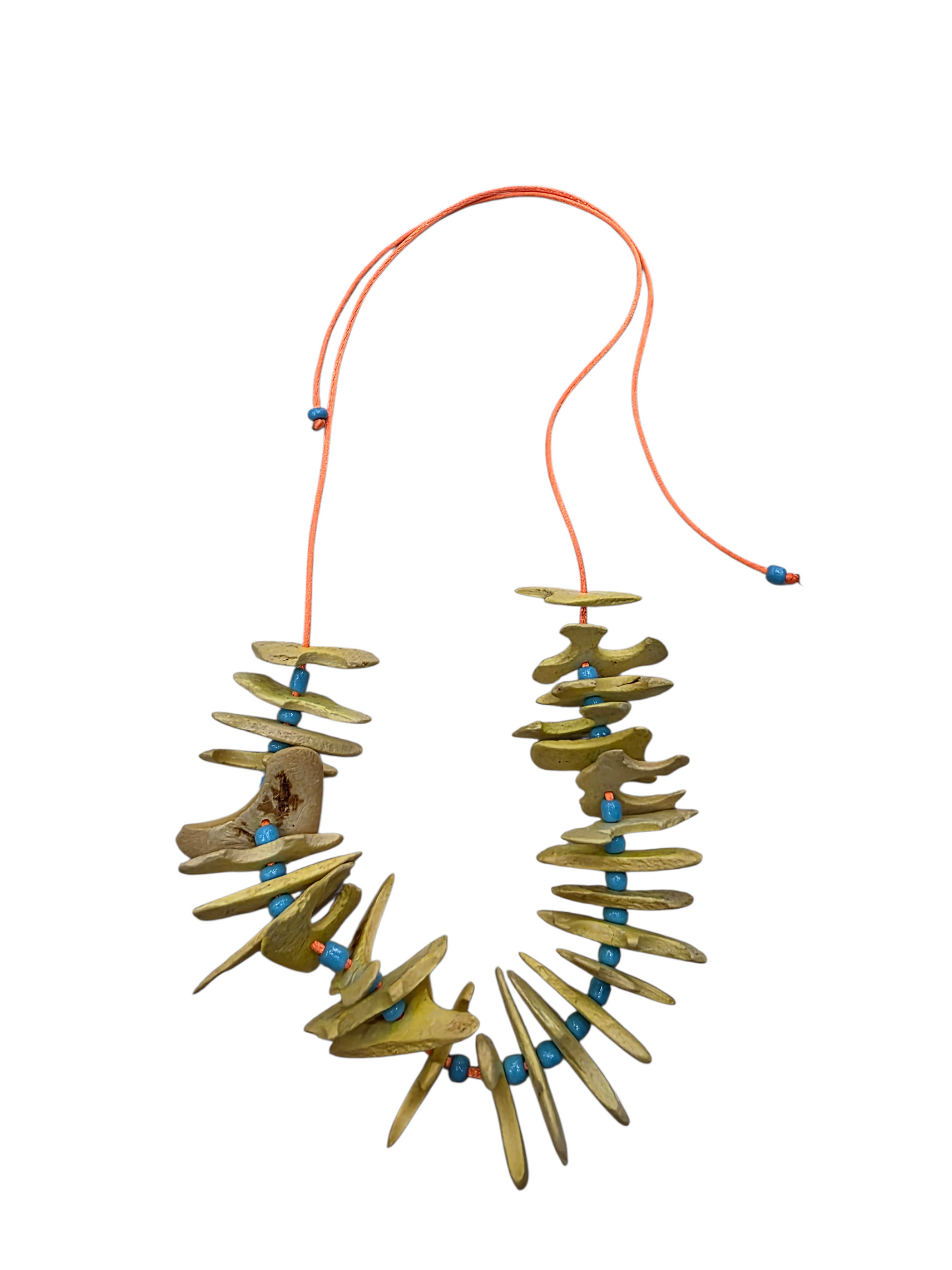 Collar Madera Kaki Rocalla Turquesa