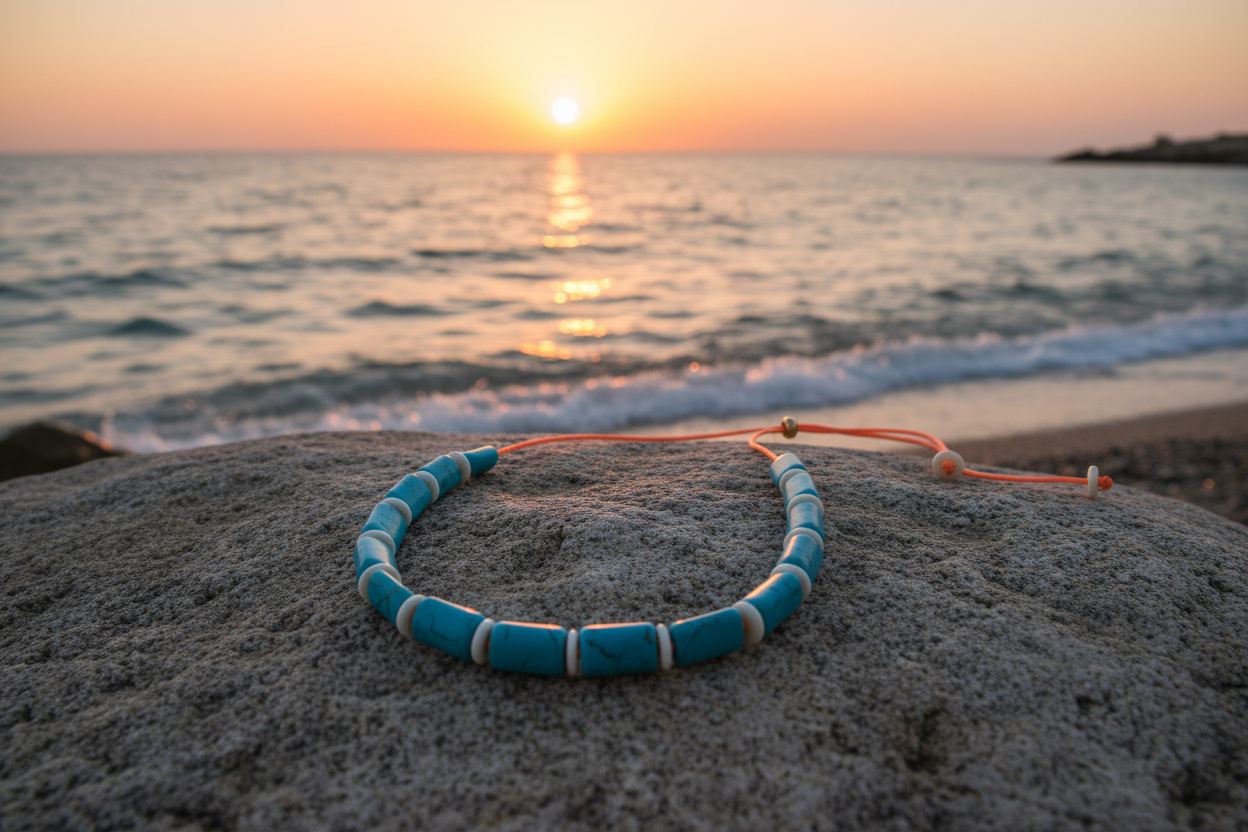 Collar Turquesa Mediterráneo en la playa