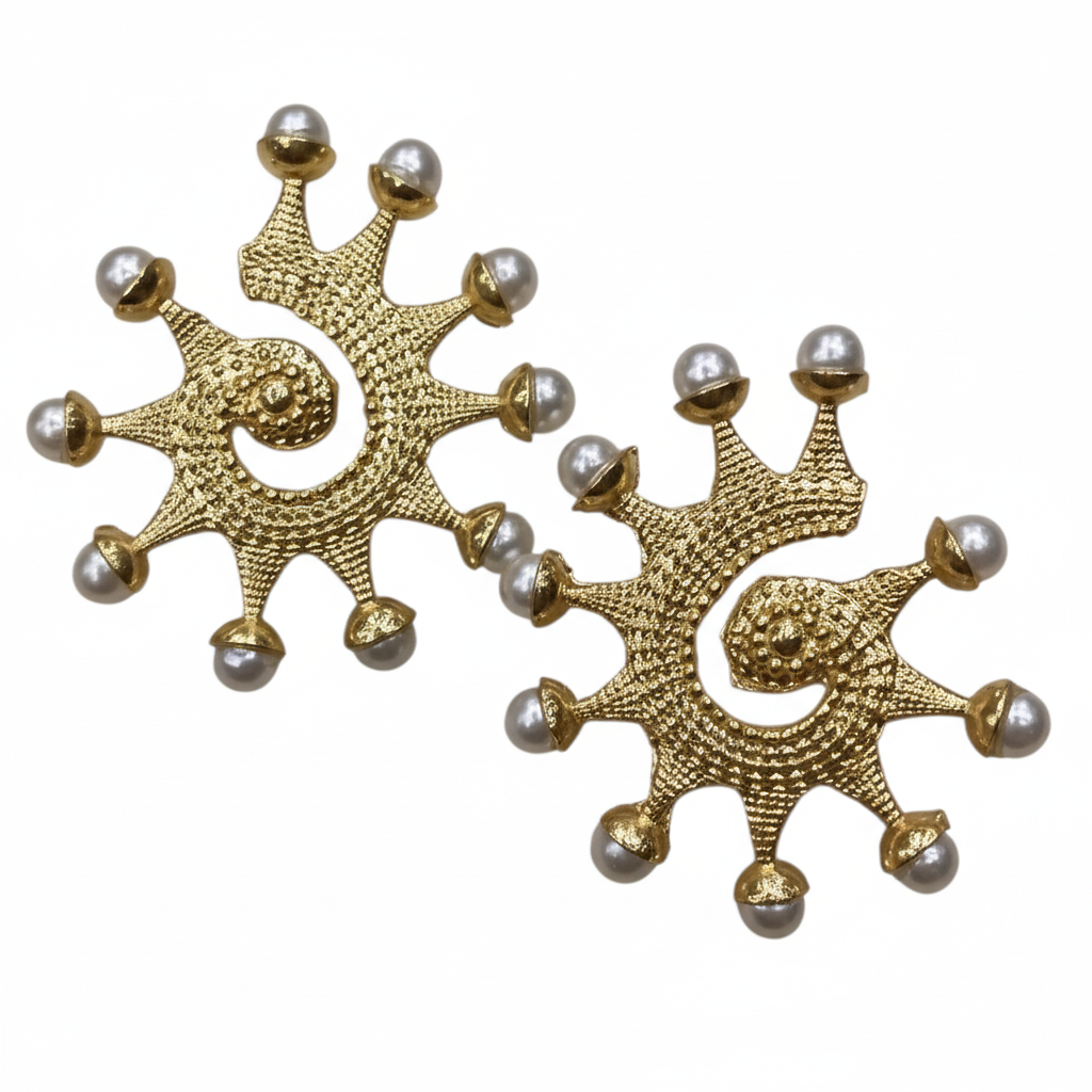 Pendientes Celeste sol y luna - Detalle