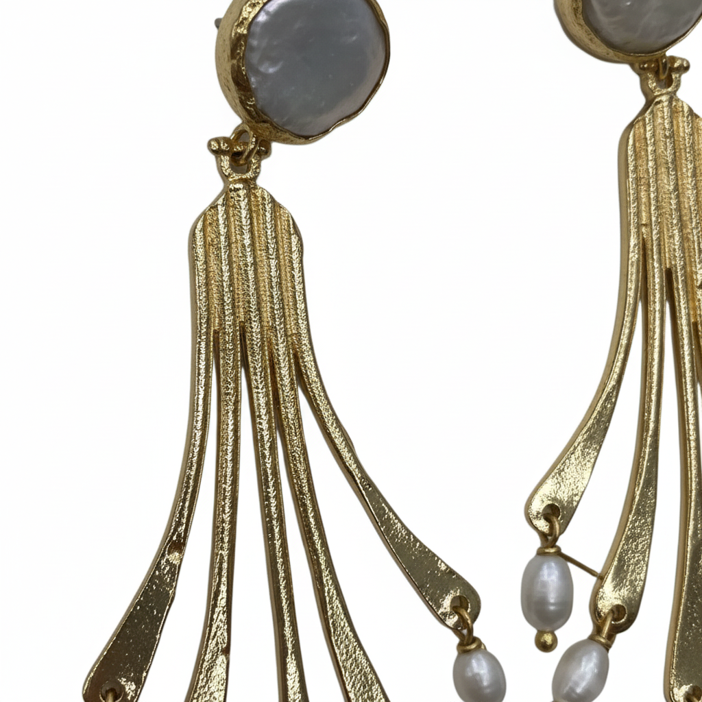 Pendientes Cascada con flecos - Detalle