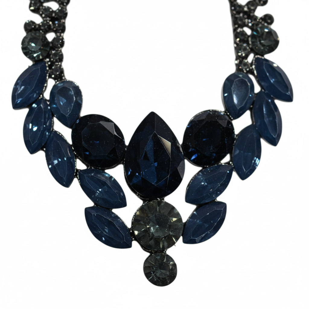 Pendientes Mezzanotte con cristales azul noche - Detalle