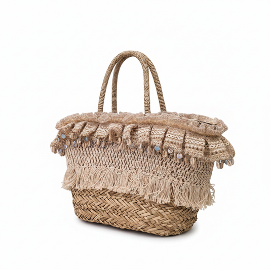 Bolso Esparto Conchas Boho