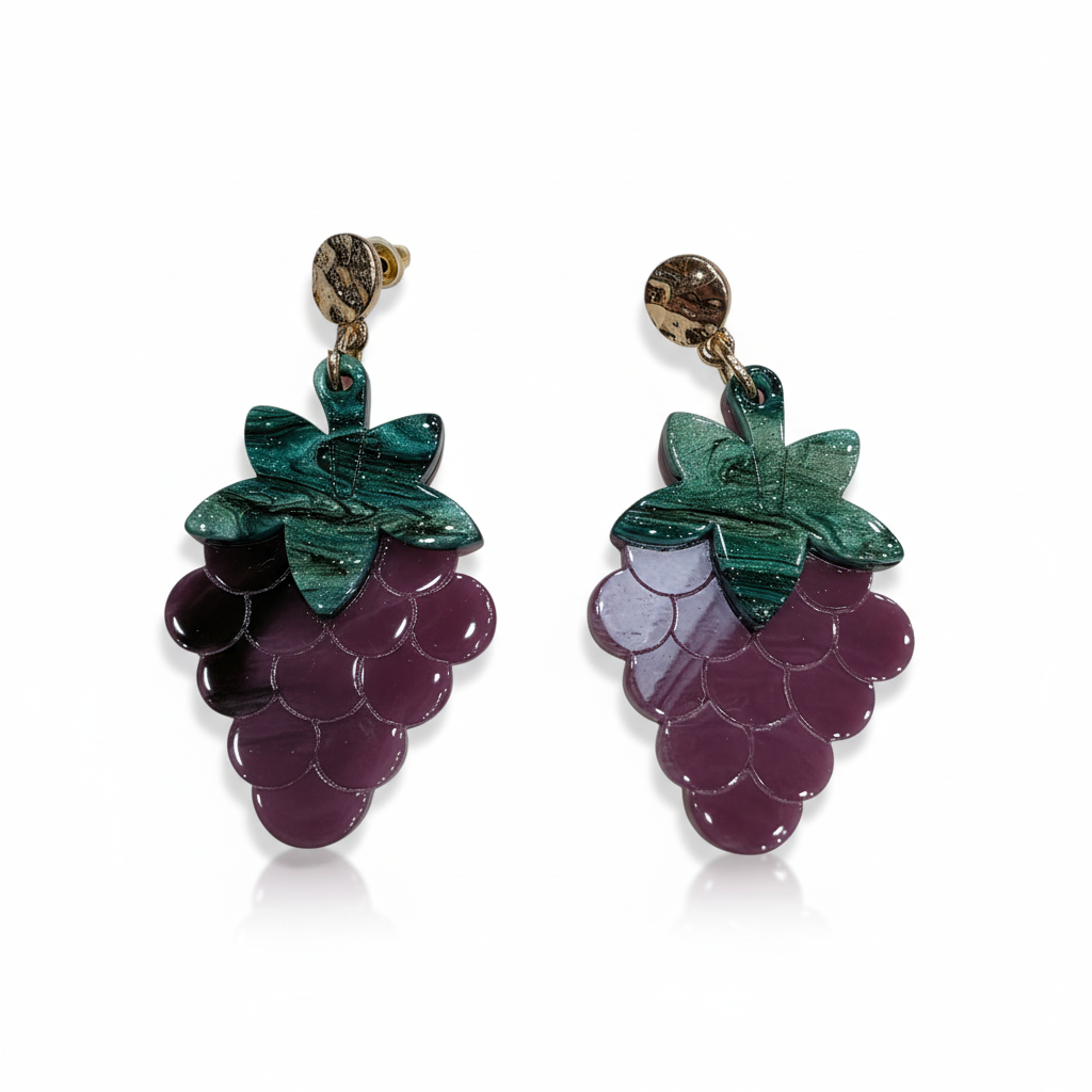 Pendientes Uva con diseño de racimo - Vista frontal