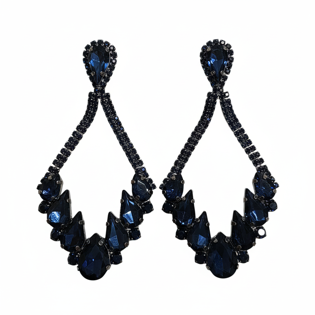 Pendientes Zaffiro con cristales azules - Vista frontal