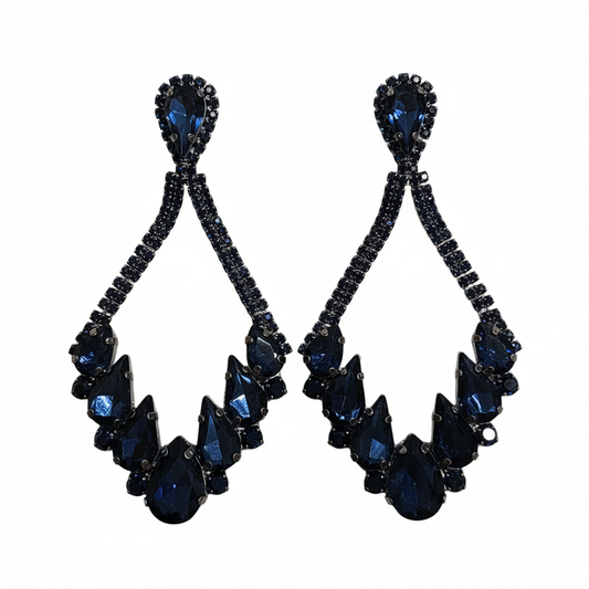 Pendientes Zaffiro con cristales azules - Vista frontal