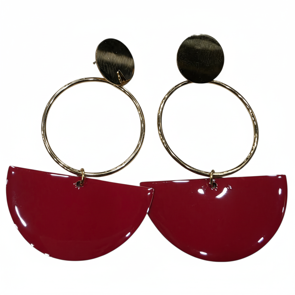 Pendientes Rosso con esmalte rojo - Detalle