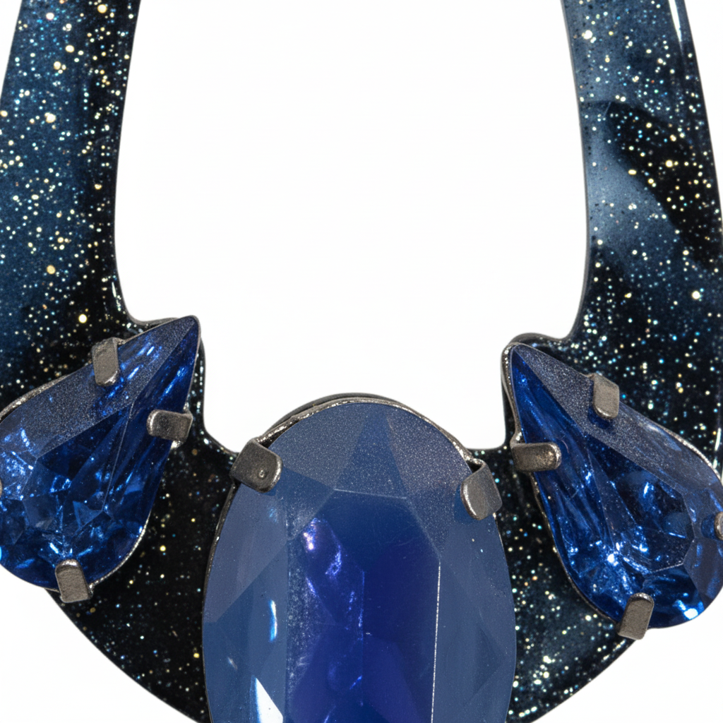 Pendientes Oceano con acrílico azul - Detalle