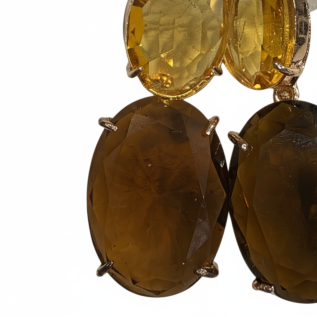 Pendientes Ambra con cristales facetados - Detalle