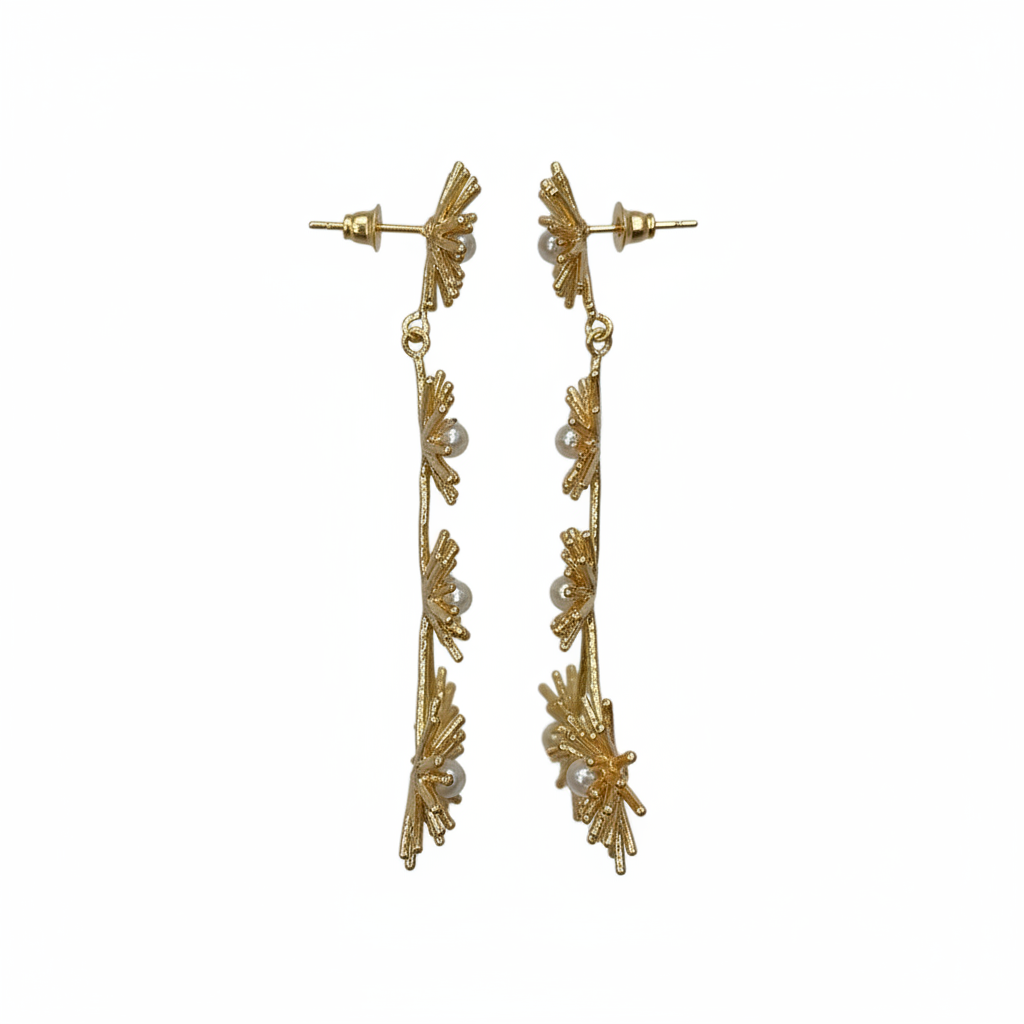 Pendientes Stella con perlas - Vista lateral