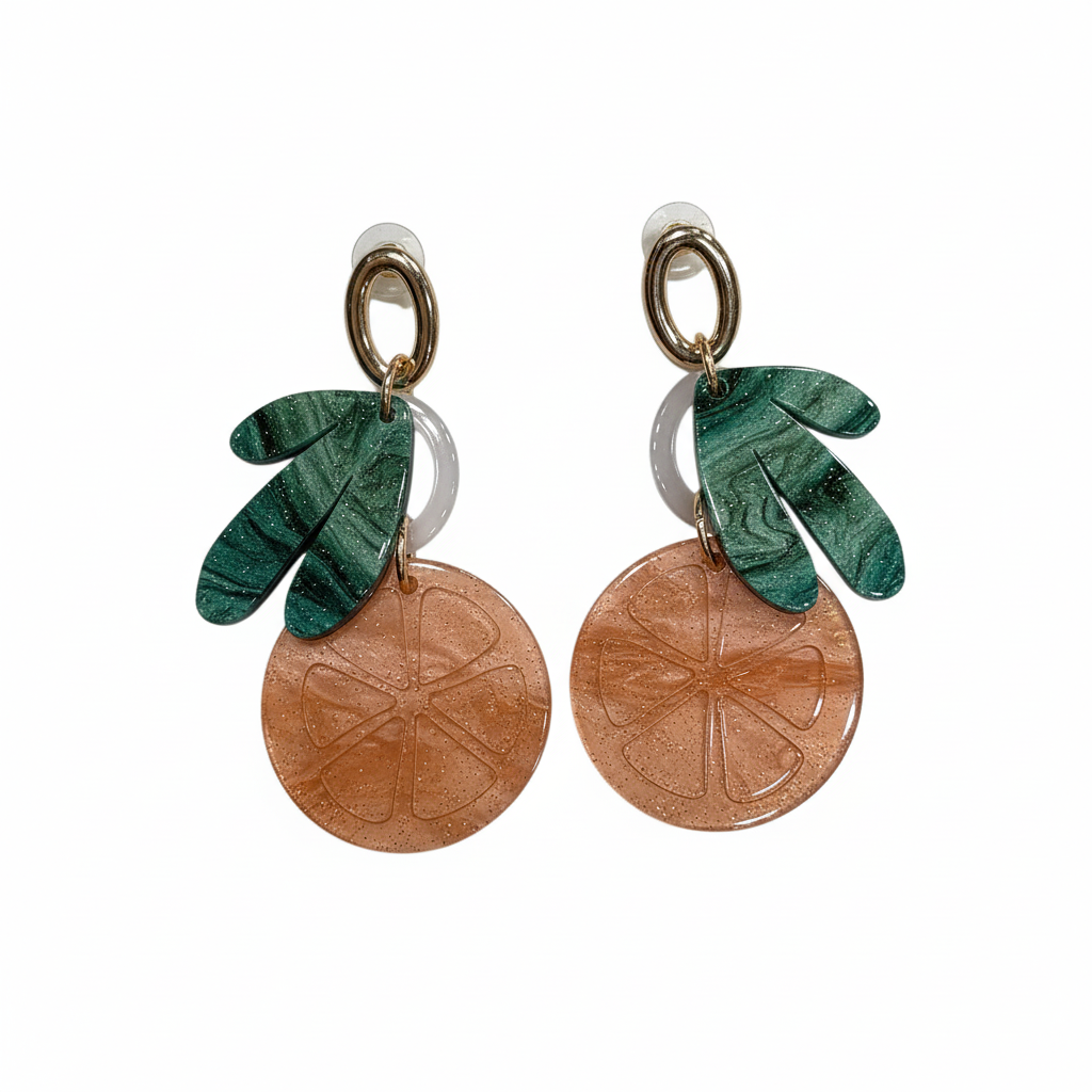 Pendientes Ananas con diseño de piña - Vista frontal