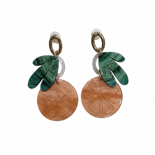 Pendientes Ananas con diseño de piña - Vista frontal