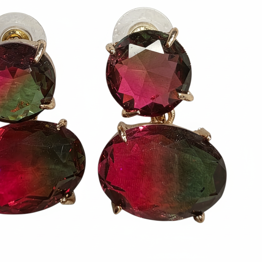 Pendientes Giardino con cristal efecto aguas - Detalle
