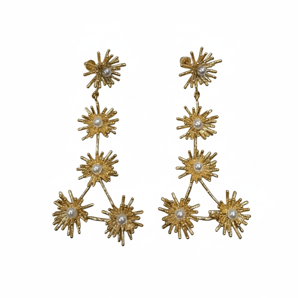 Pendientes Stella con perlas - Vista frontal