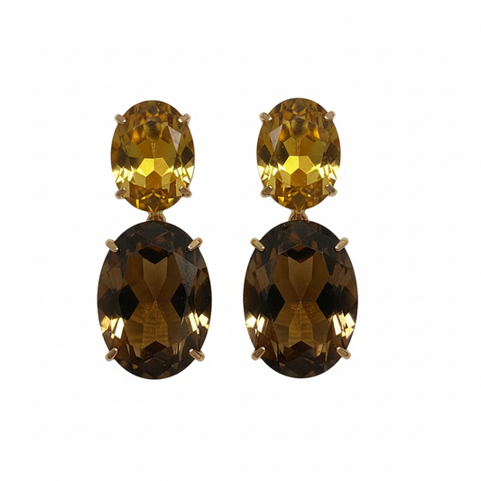 Pendientes Ambra con cristales facetados - Vista frontal