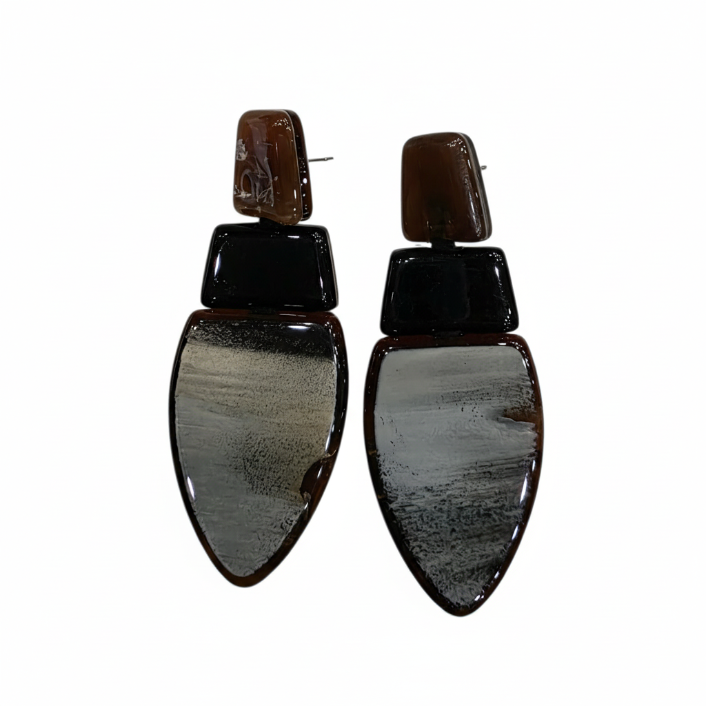 Pendientes Notte con acrílico esmaltado - Vista frontal