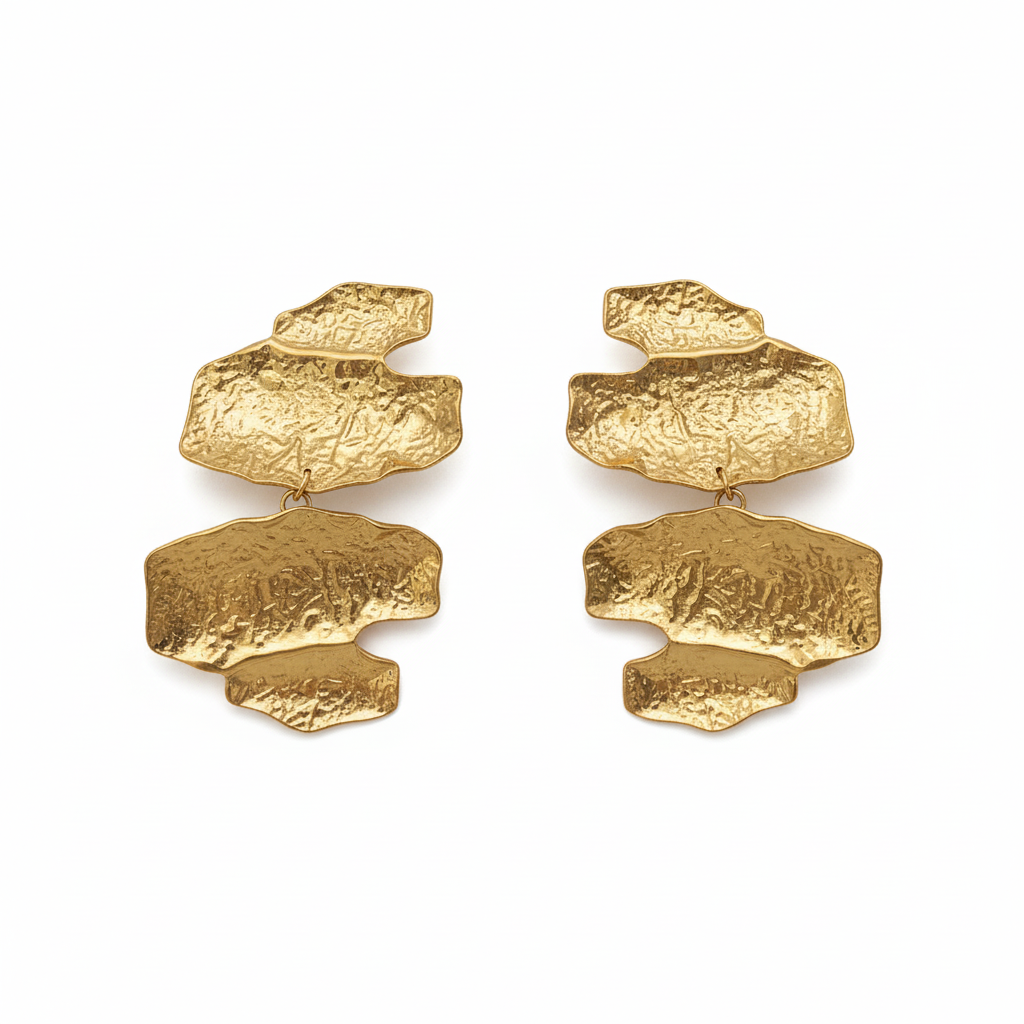 Pendientes Roccia Dorata - detalle textura