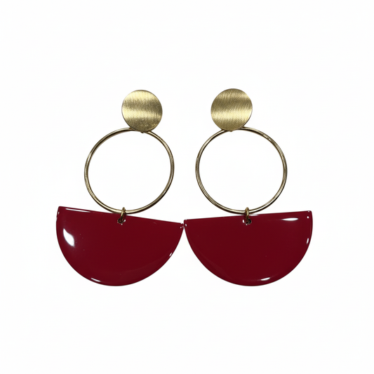 Pendientes Rosso con esmalte rojo - Vista frontal