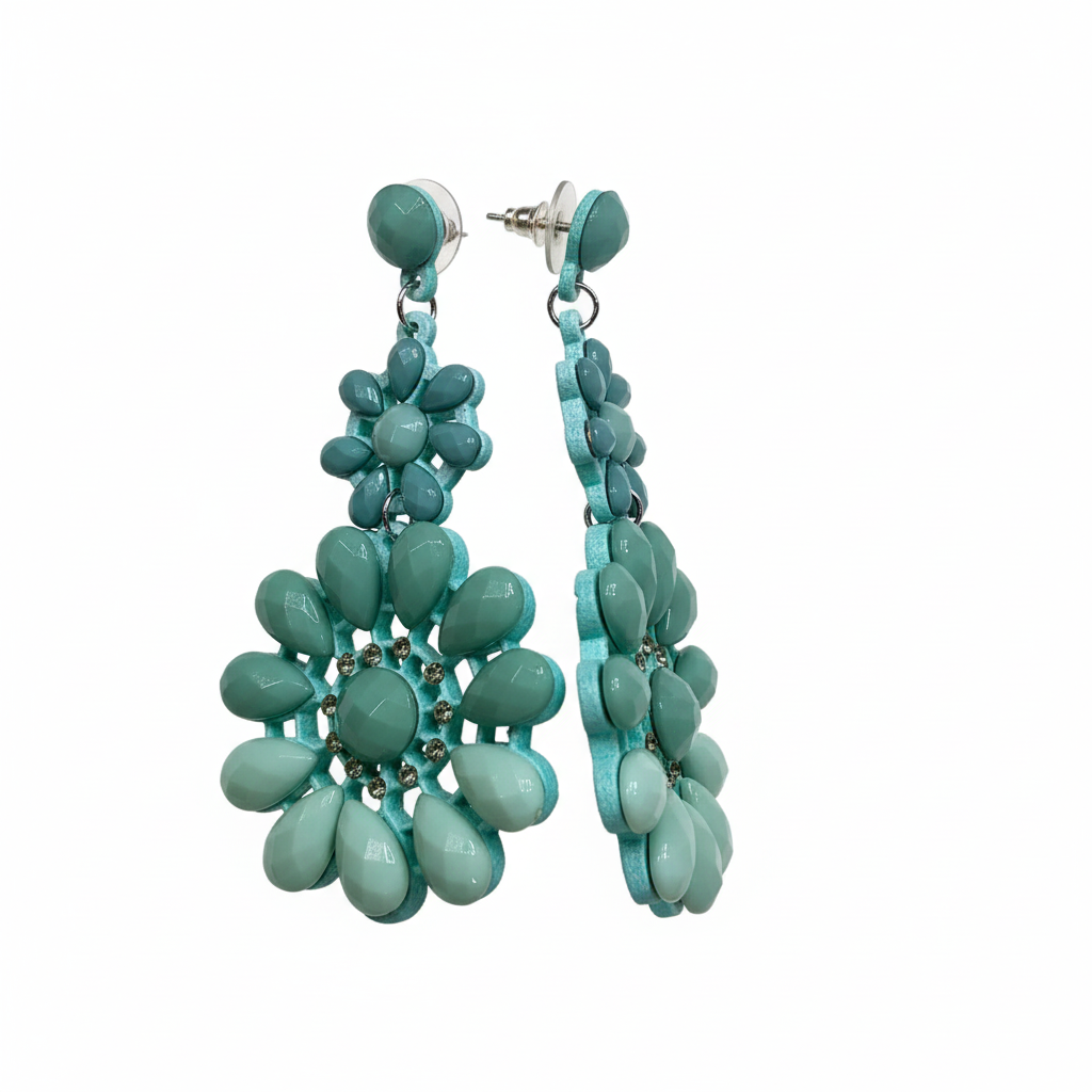 Pendientes Acqua con diseño de mandala - Vista lateral