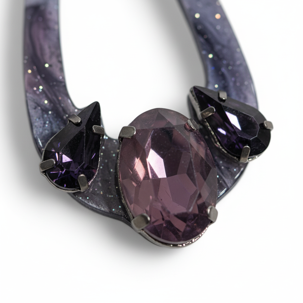 Pendientes Ametista con acrílico morado - Detalle