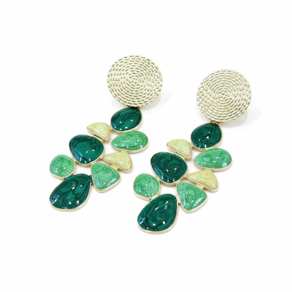 Pendientes Esmeralda Espiral