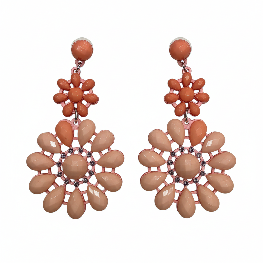 Pendientes Corallo con diseño de mandala - Vista frontal