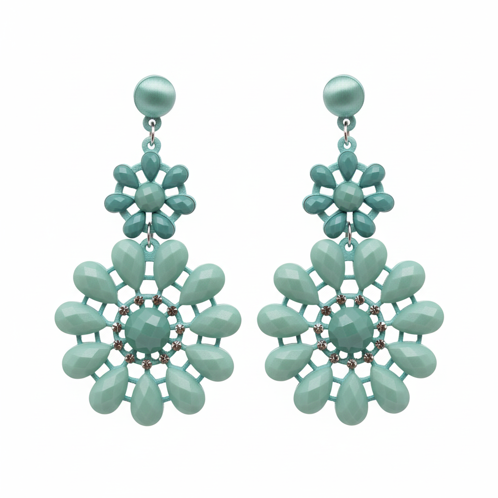 Pendientes Acqua con diseño de mandala - Vista frontal