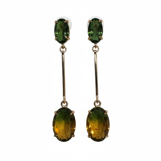 Pendientes Oliva con cristal degradado - Vista frontal