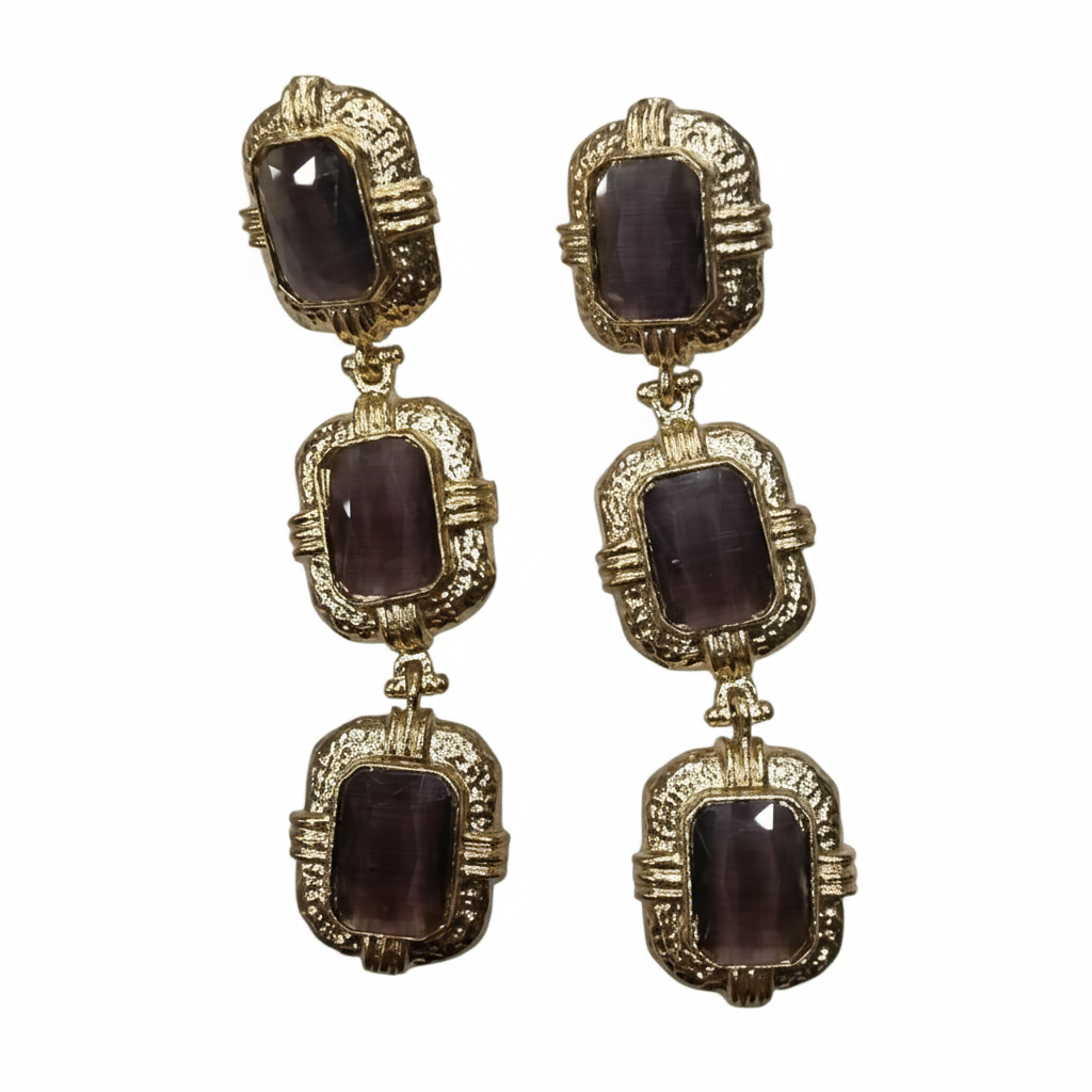 Pendientes Valentina con amatistas - Detalle