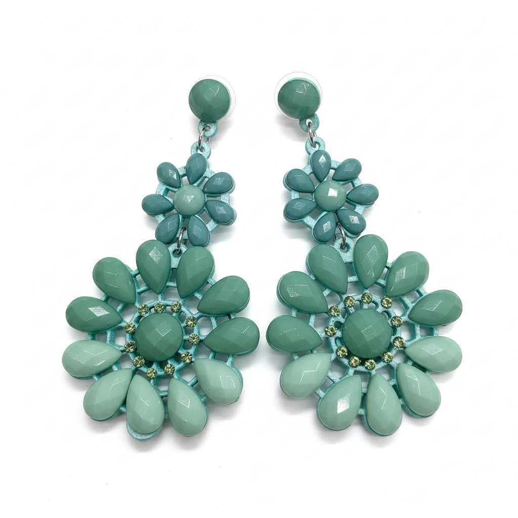 Pendientes Acqua con diseño de mandala - Vista tres cuartos