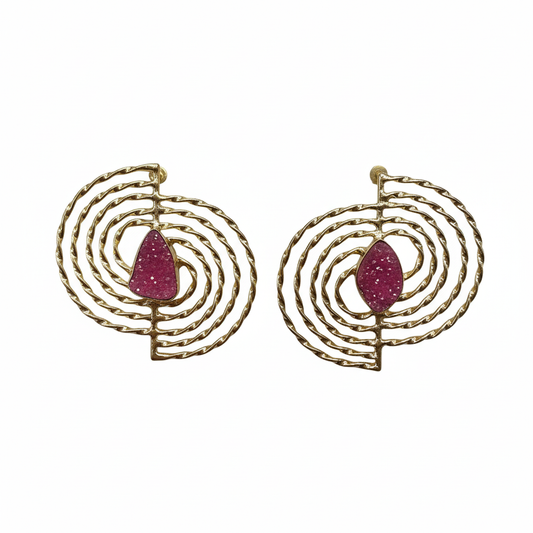 Pendientes Agata Rosa - Vista frontal