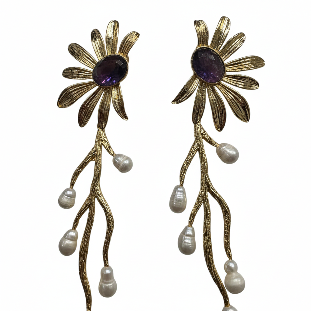 Pendientes Margarita morados