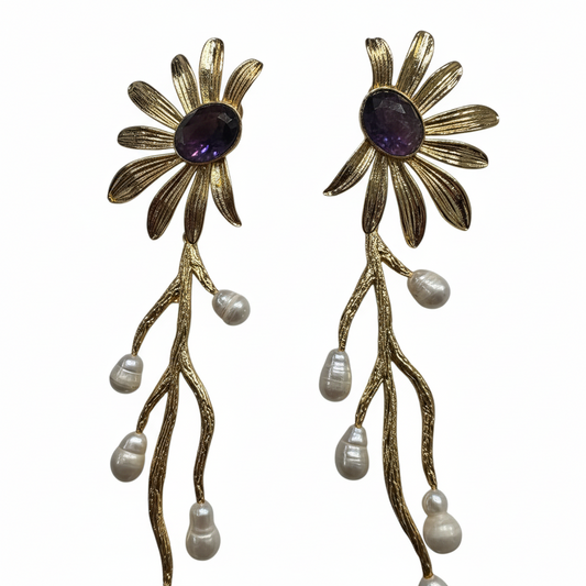 Pendientes Margarita morados