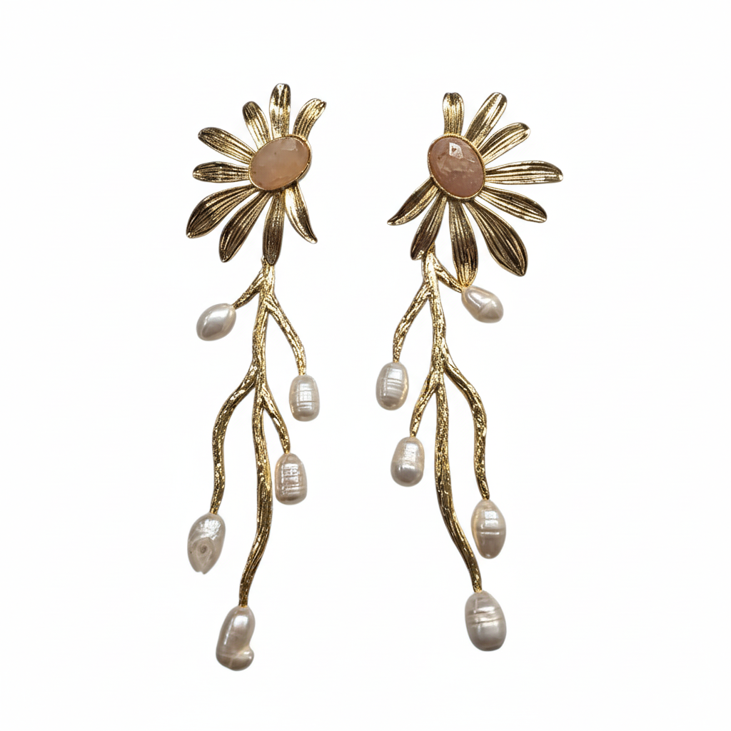 Margarita rose quartz earrings