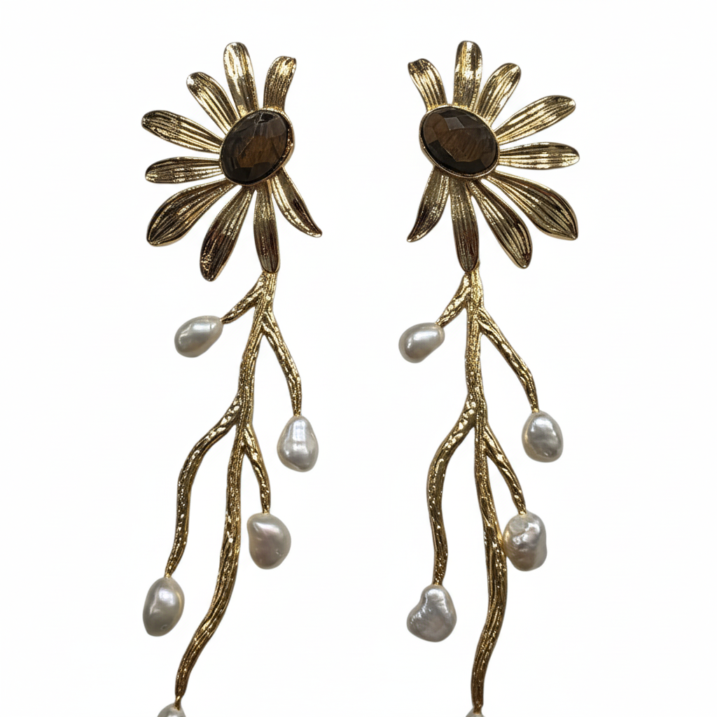 Tiger's Eye Daisy Earrings