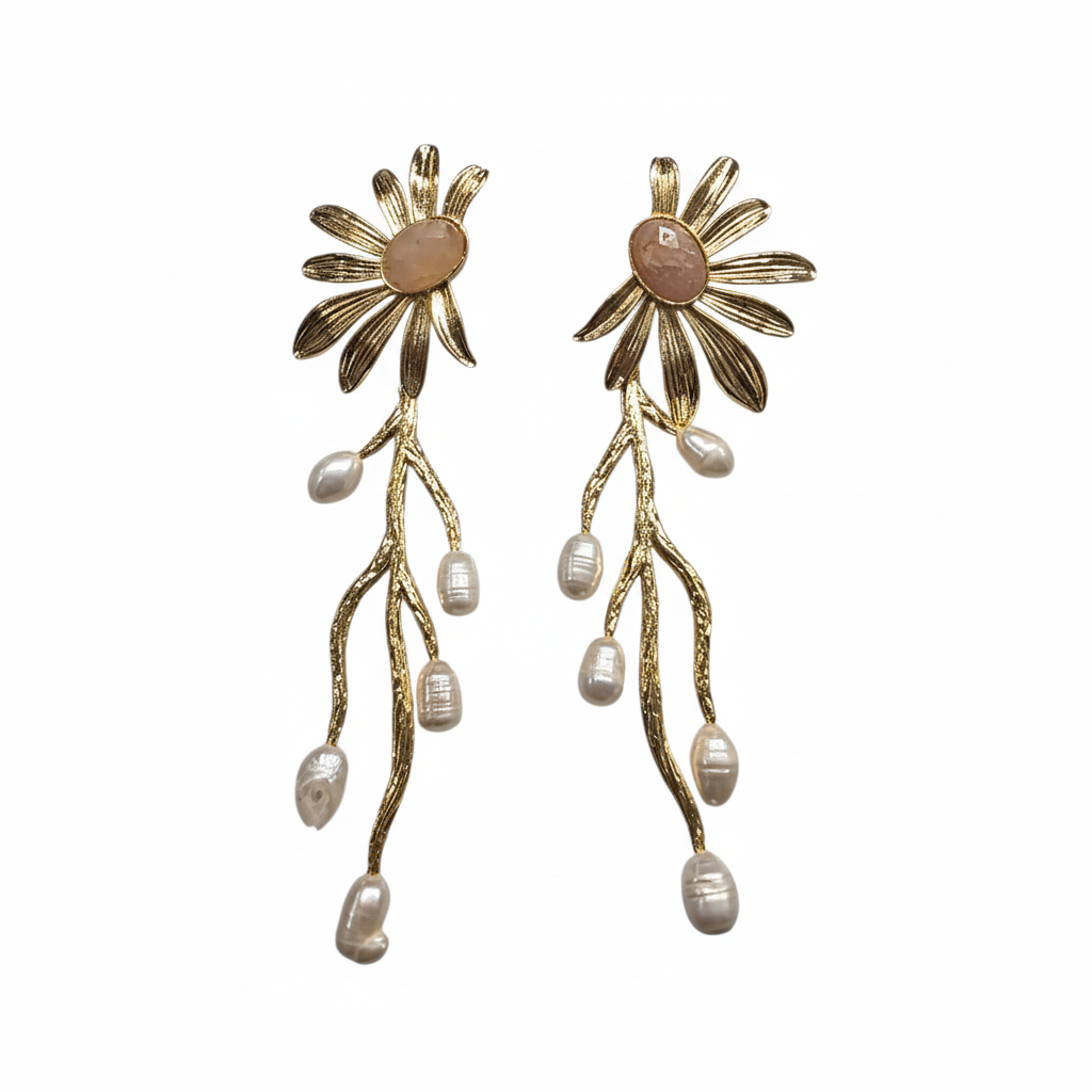 Margarita rose quartz earrings